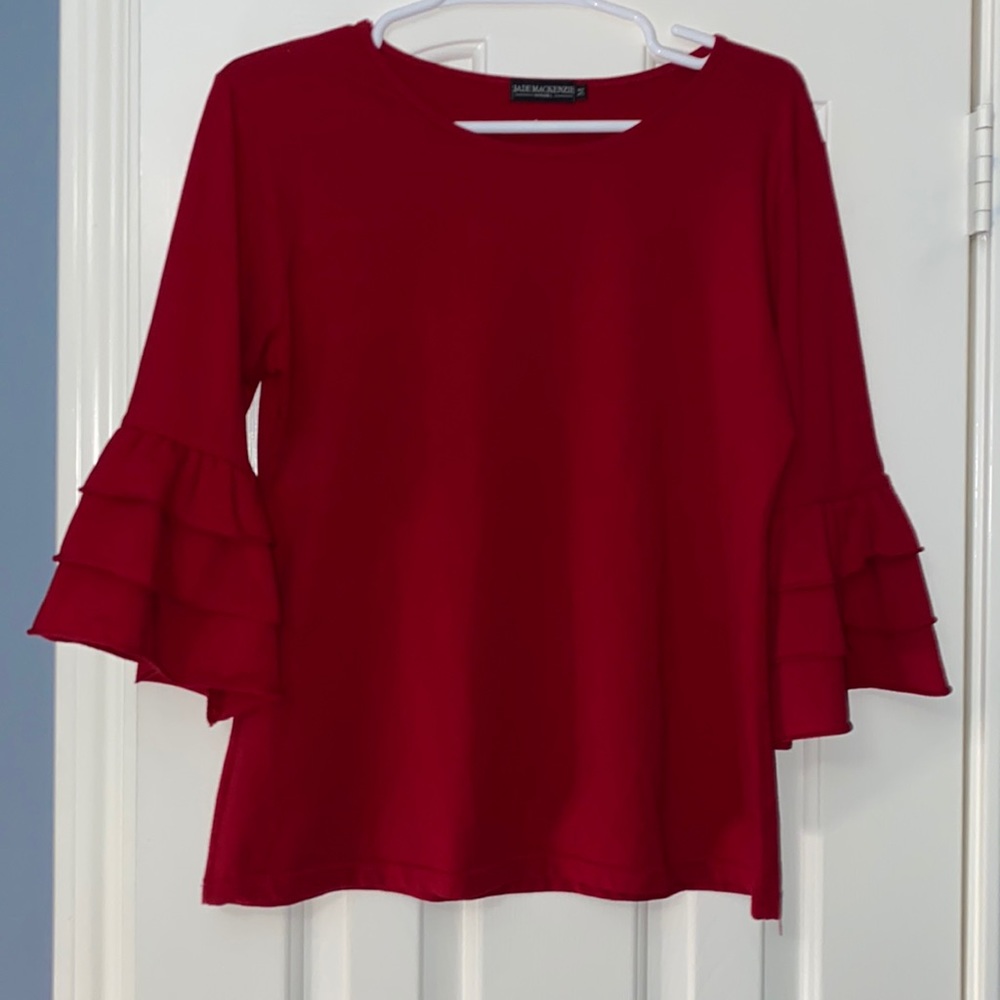 Jade Mackenzie Ruffled Sleeve Top